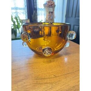 Vintage Amber Ava bubble bowl